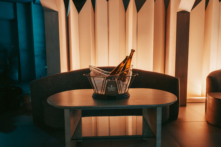 A lit alcove seat