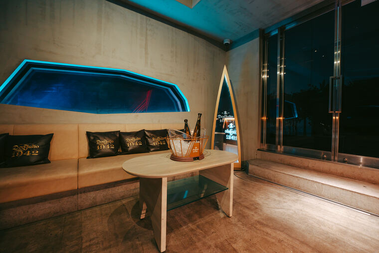 A booth beside the window